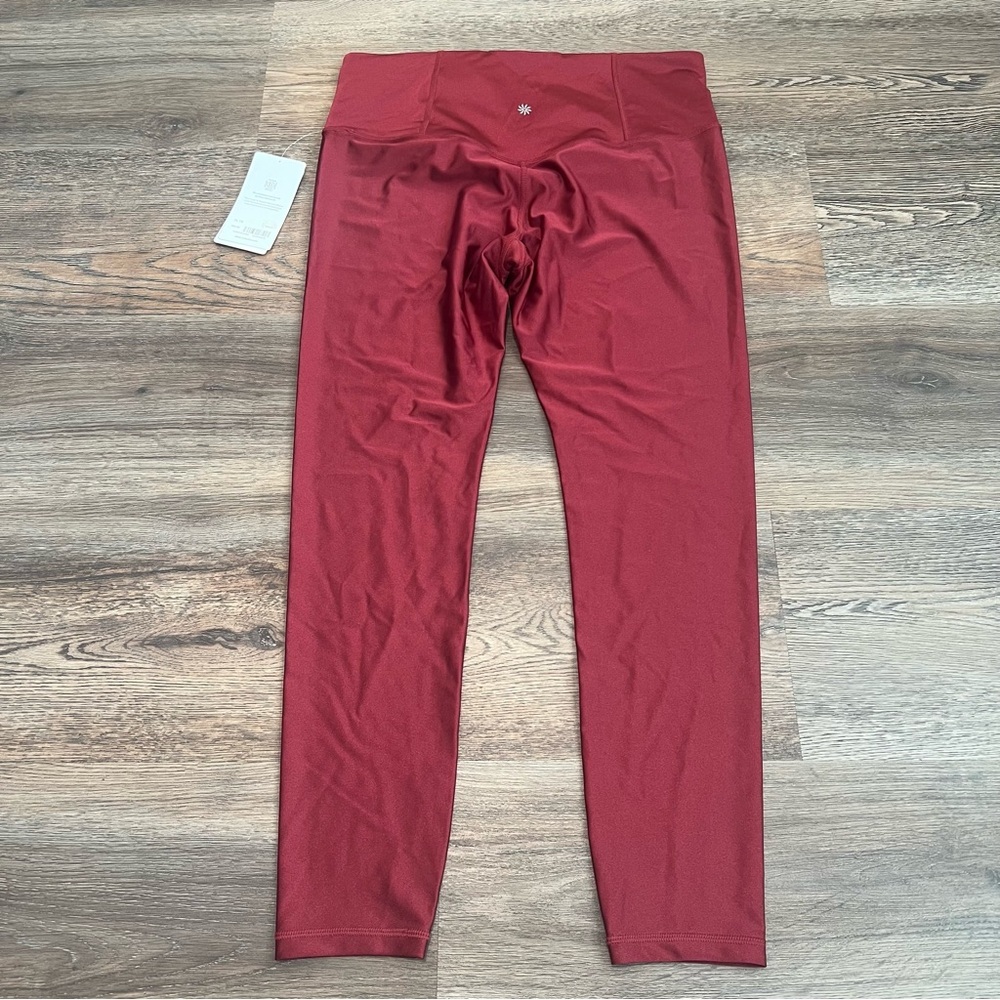 NWT Athleta Elation Shine Tight Leggings XL Red High Rise Athletic Yoga Pants - Picture 3 of 9